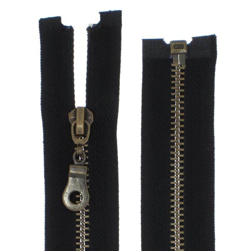Reißverschlüsse Metall Brüniert 5mm teilbar für Jacken, 5 Stück