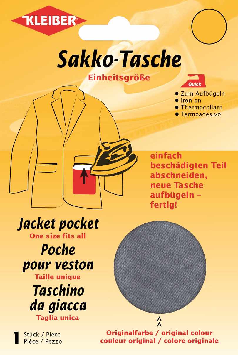 Sakkotasche zum Aufbügeln, 1 Stück