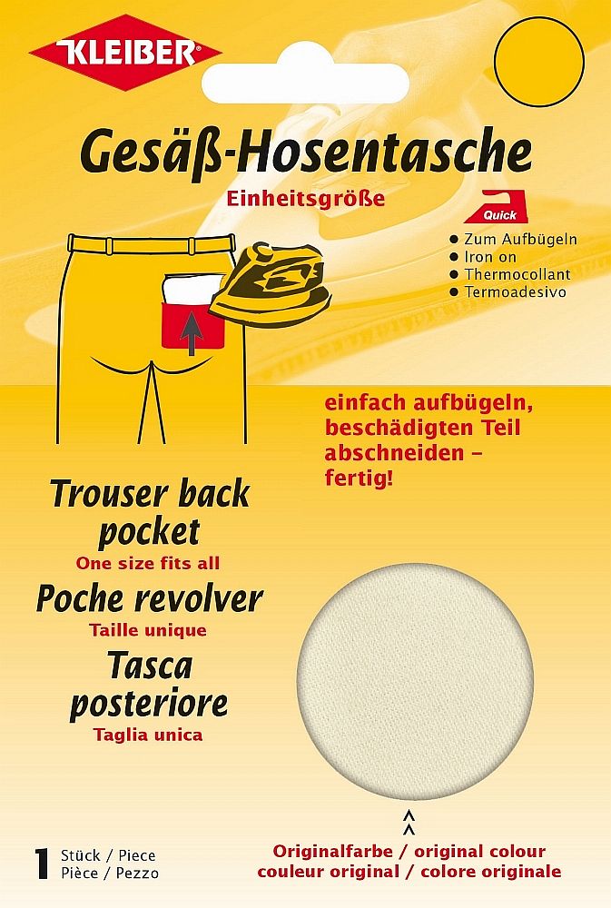 Gesäß-Hosentasche zum Aufbügeln, 1 Stück
