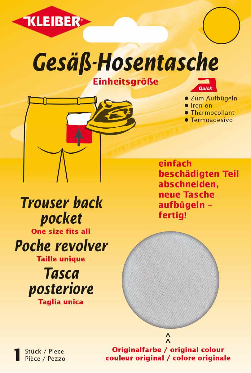 Gesäß-Hosentasche zum Aufbügeln, 1 Stück