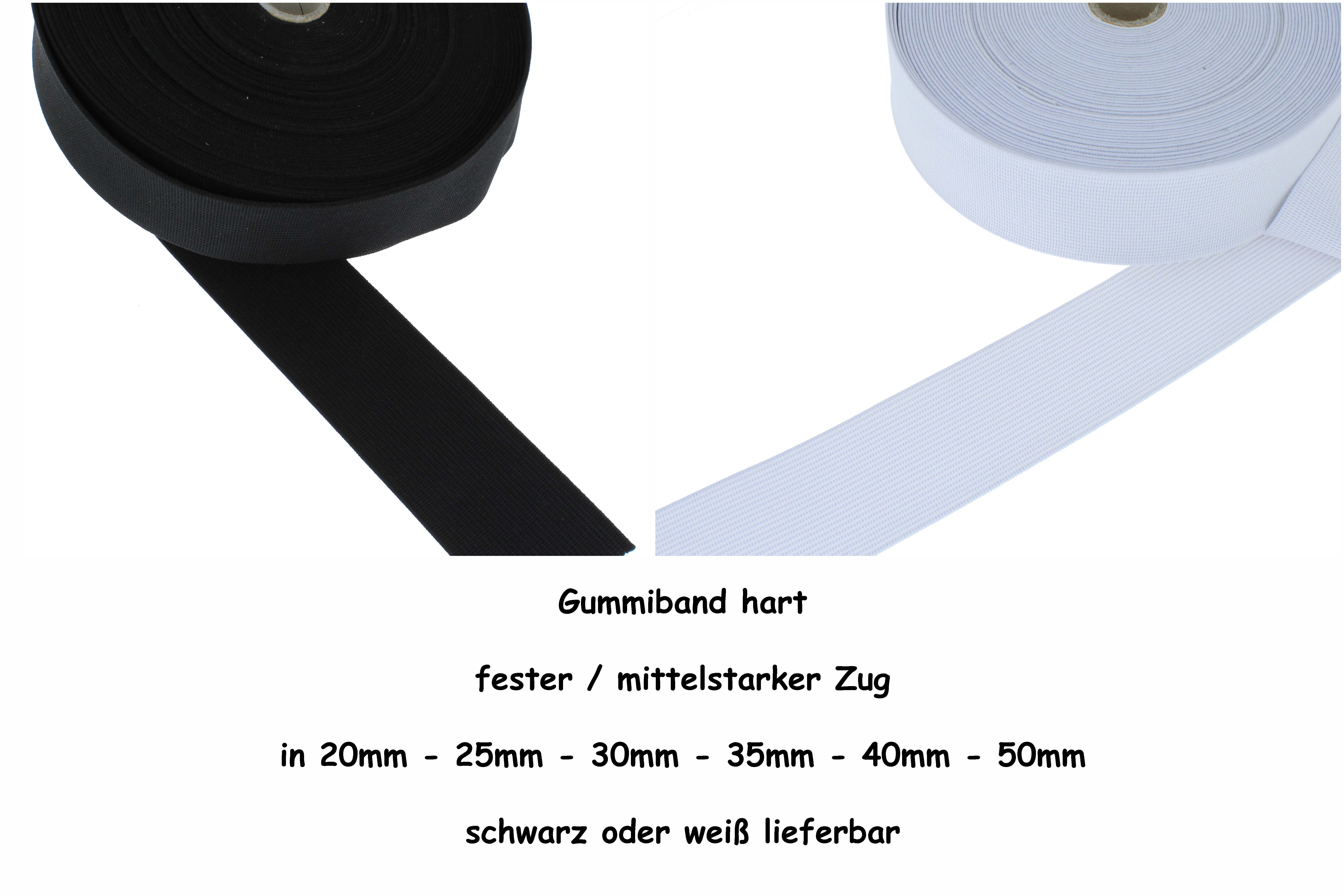 Gummiband hart Gummilitze gewebt straffer Zug, meterware