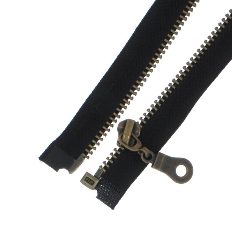 Reißverschlüsse Metall Brüniert 5mm teilbar für Jacken, 5 Stück