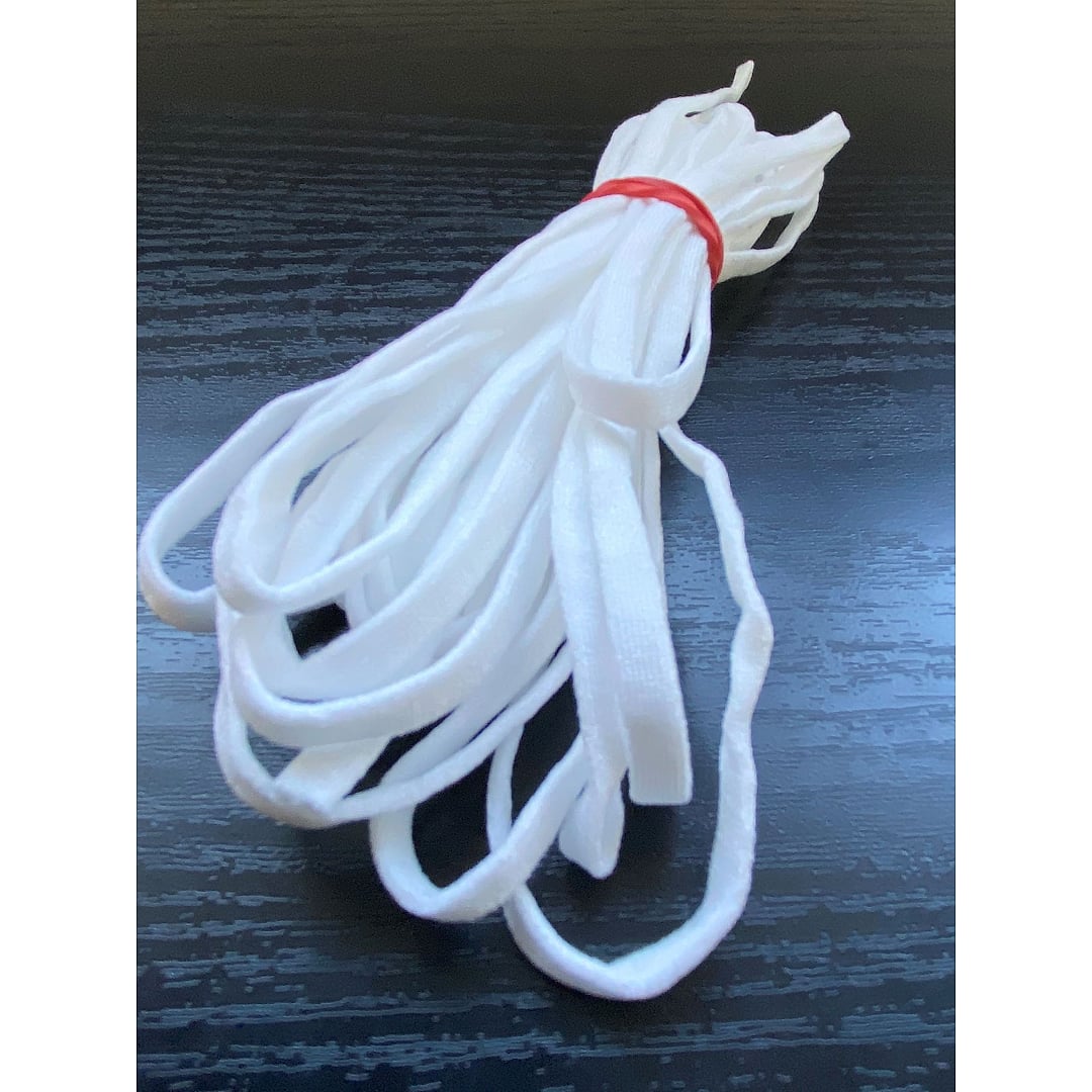 Gummiband weiß für Mundschutz Masken Elastisch Rund 5mm Breit, meterware