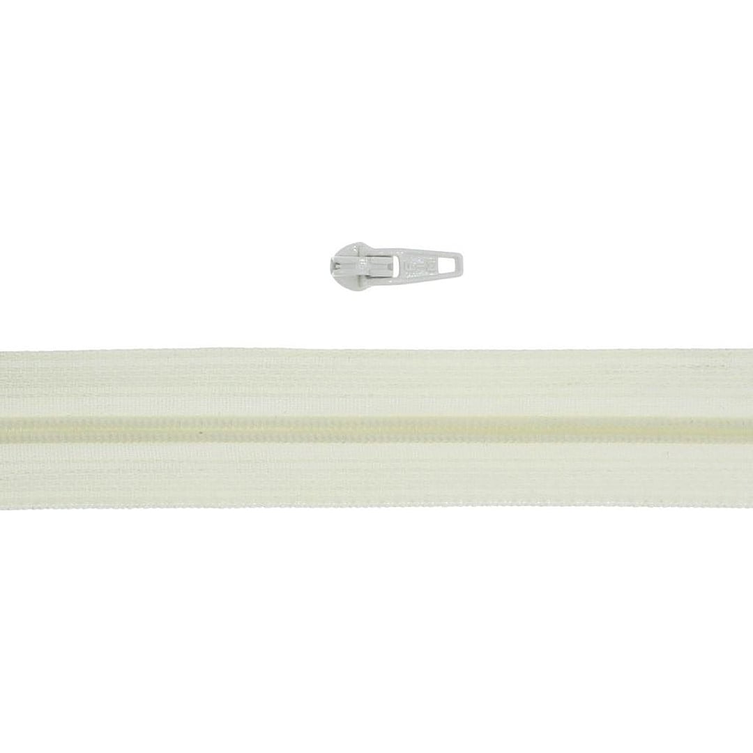 (1,49€/m )10 Meter Endlos Reißverschluss 3mm, inkl. 20 Zipper – Farbe creme - 102