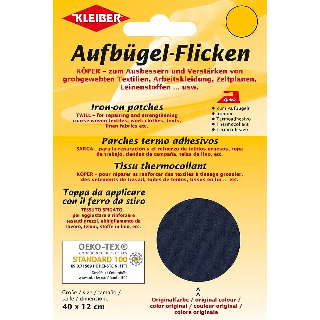 (82,29€/m²) Aufbügel-Flicken KÖPER zum Aufbügeln Patches Baumwolle für grobe Textilien – Farbe -dunkelblau-