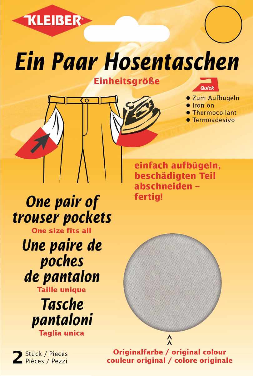 Hosentaschen zum Aufbügeln, 1 Paar.