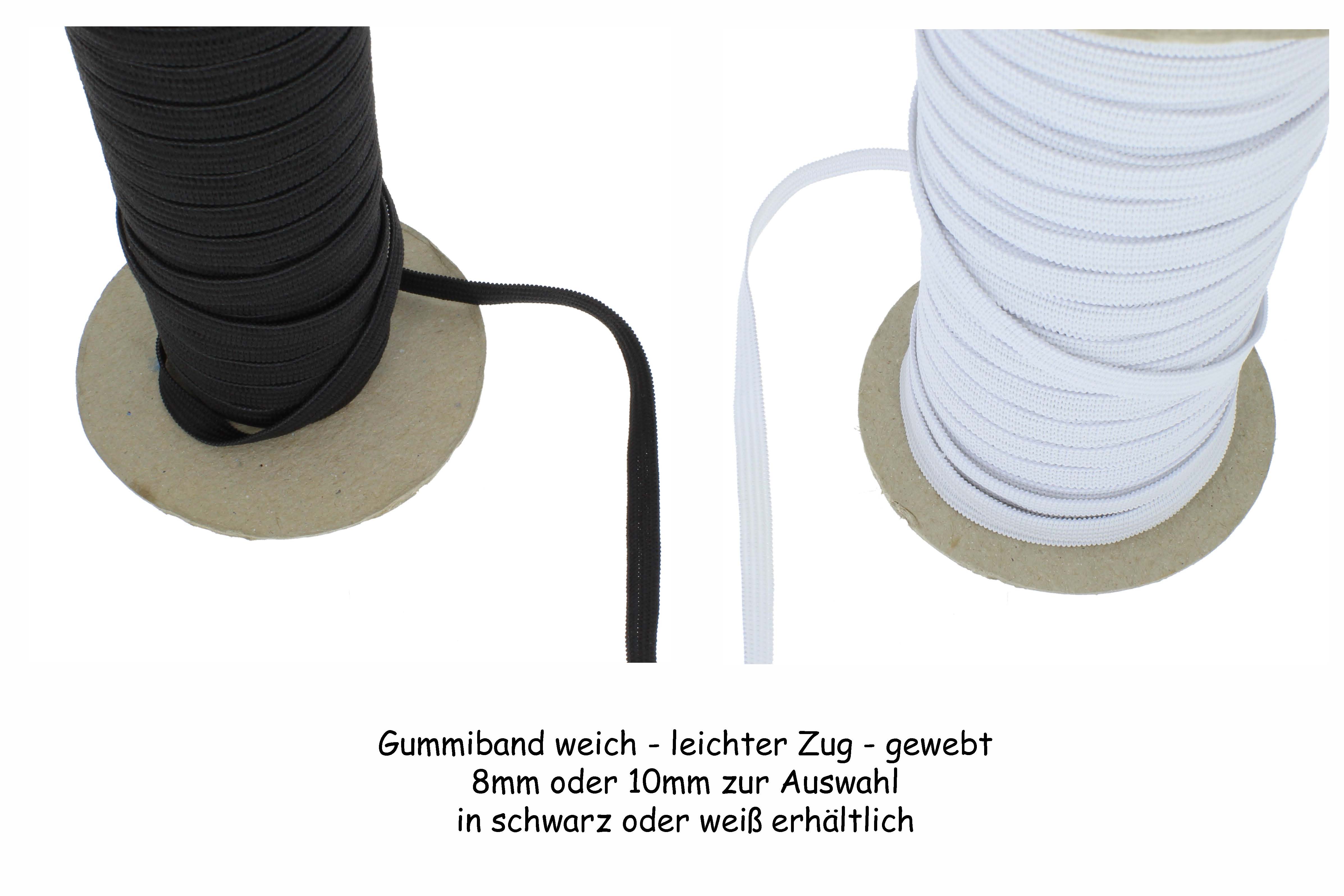Gummiband Gummilitze gewebt fein 3mm 5mm und 10mm, meterware