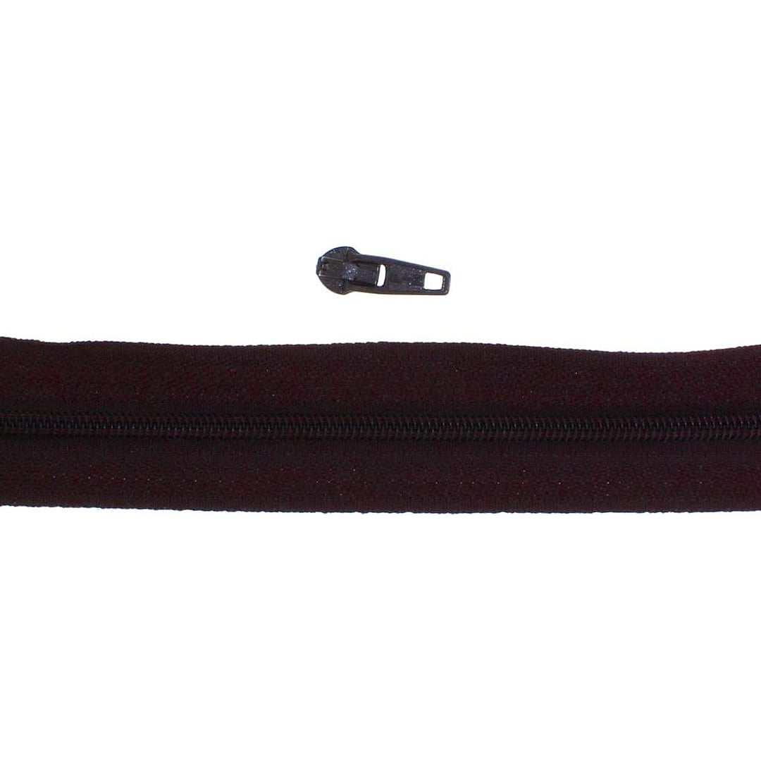 Endlos Reißverschluss 3mm, inkl. Zipper – Farbe dunkelbraun