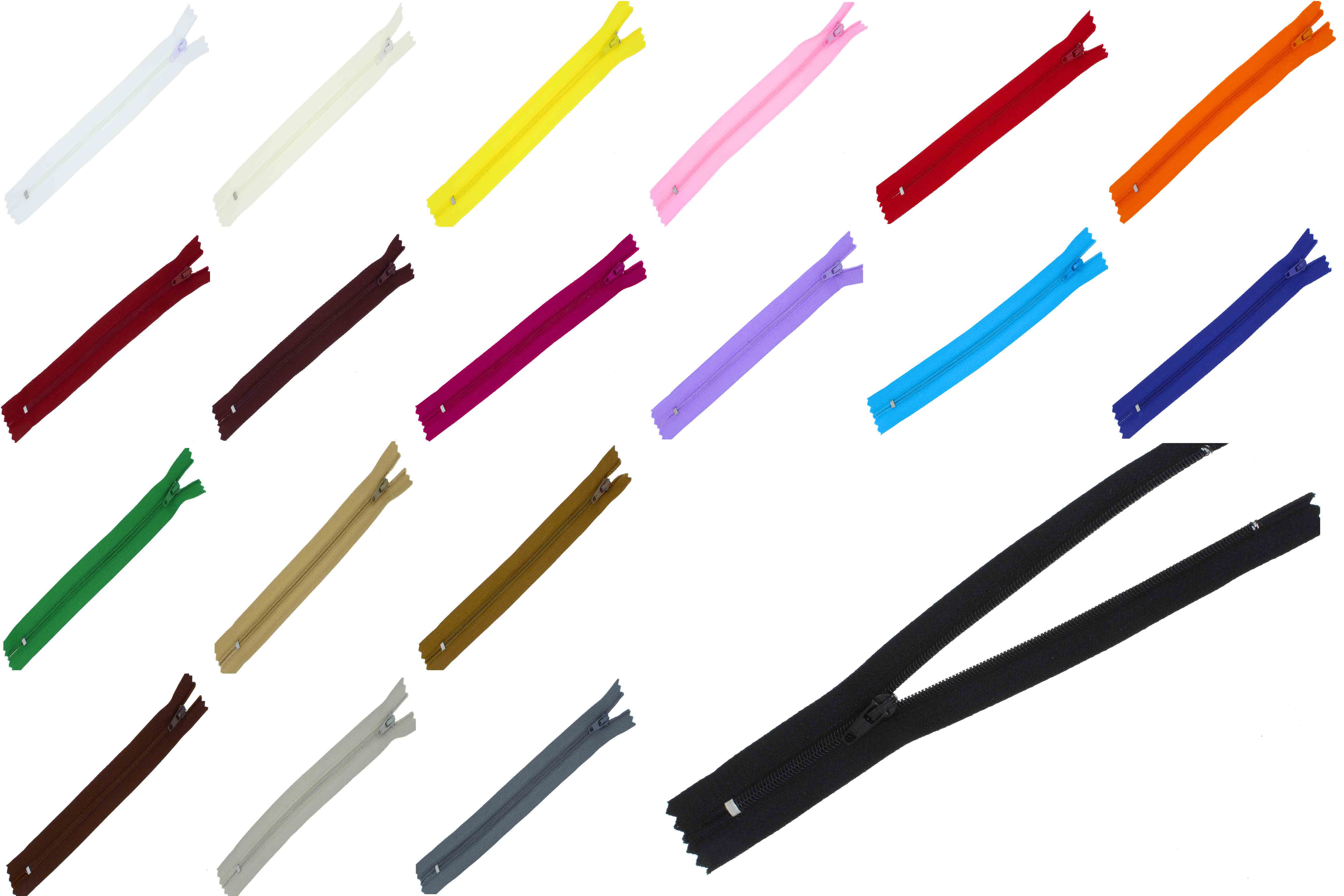 Reißverschluss Plastik Nylon feine Spirale #3, nicht teilbar