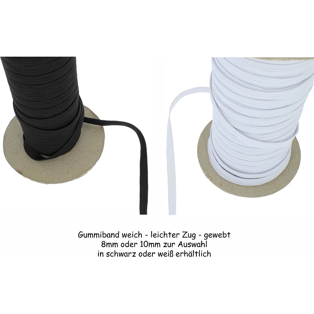 Gummiband Gummilitze gewebt fein 3mm 5mm und 10mm, meterware