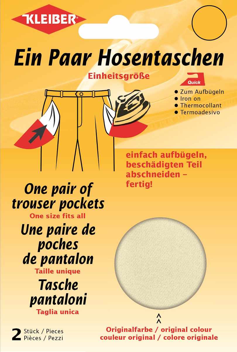 Hosentaschen zum Aufbügeln, 1 Paar.