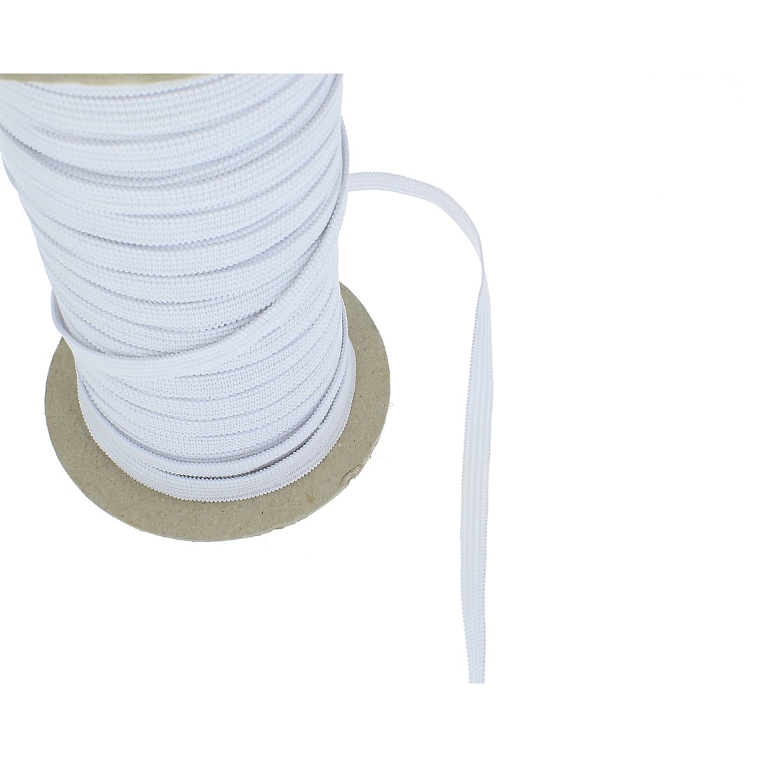 Gummiband Gummilitze gewebt fein 3mm 5mm und 10mm, meterware – Farbe 5mm - weiß