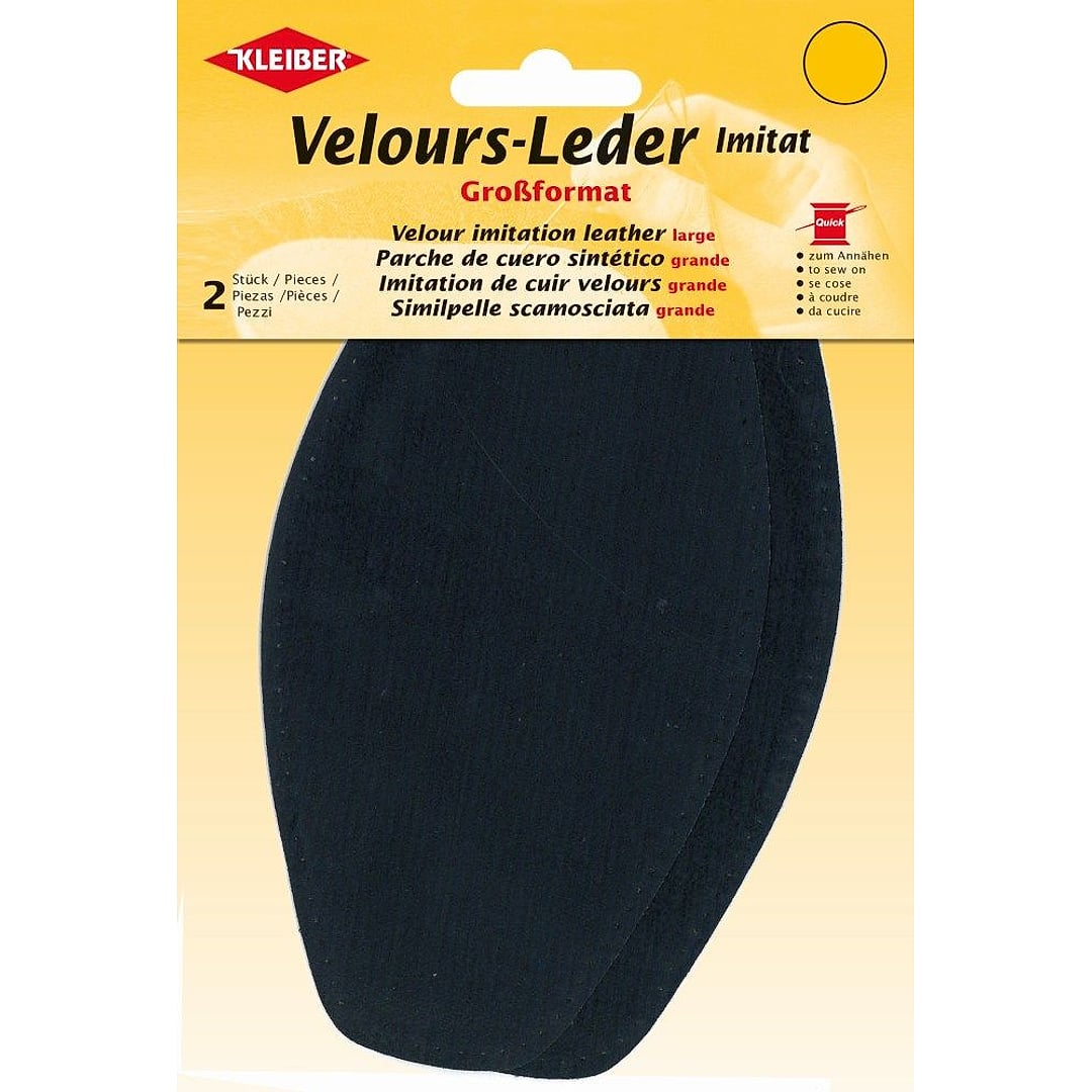 Velour-Leder Imitat Großformat zum Annähen 895 – Farbe -dunkelblau-