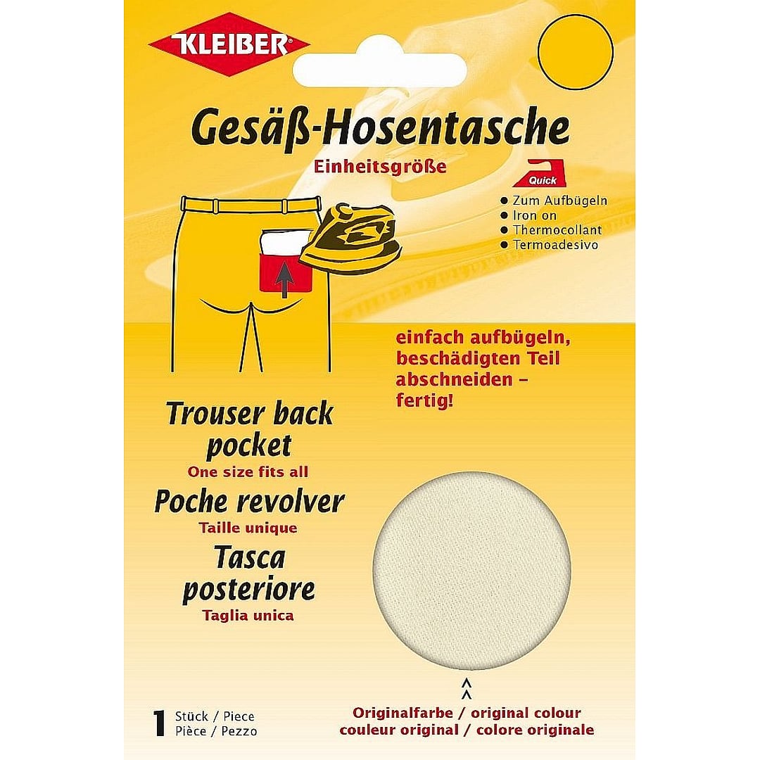 Gesäß-Hosentasche zum Aufbügeln, 1 Stück – Farbe -beige-