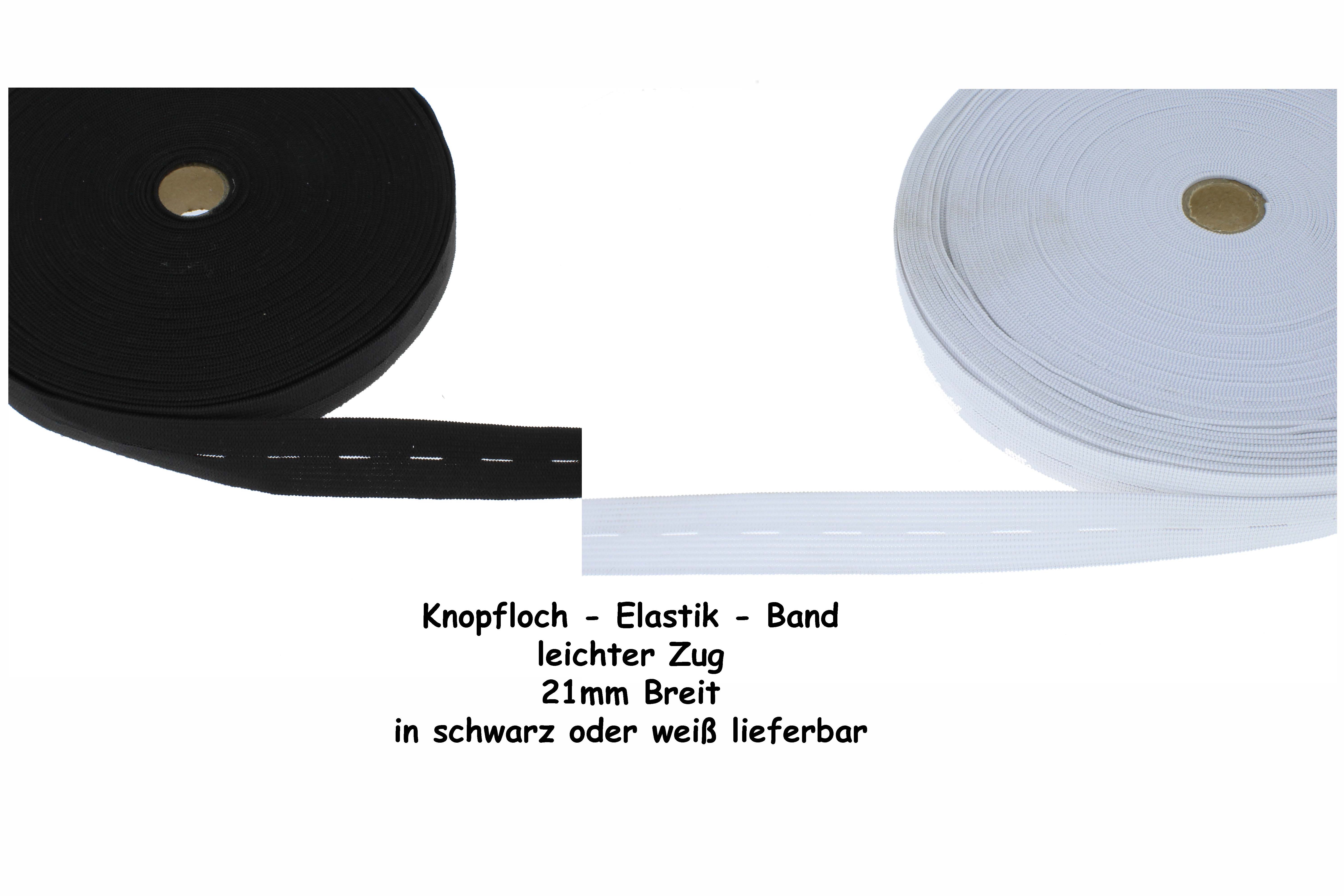Knopfloch Elastic Band - Lochgummi Gummiband leichter Zug, meterware
