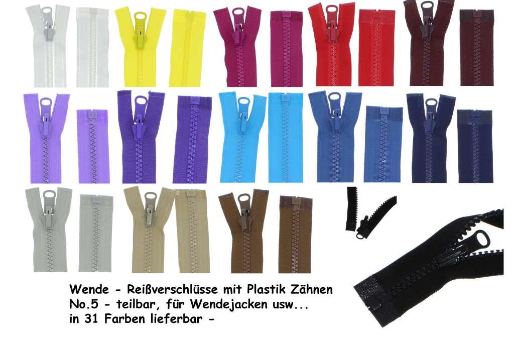WENDE Reißverschluss Plastik Krampe Zähne #5, teilbar