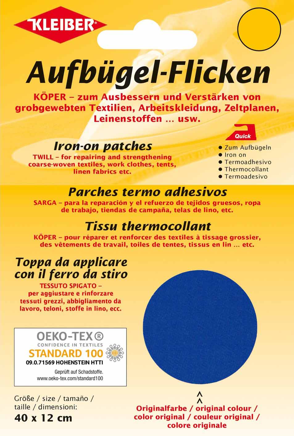 (82,29€/m²) Aufbügel-Flicken KÖPER zum Aufbügeln Patches Baumwolle für grobe Textilien