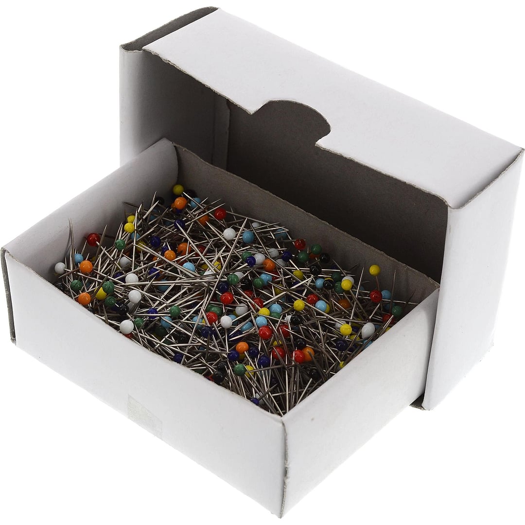 (0,01€/Stück) Kunststoffkopf-Stecknadeln, 32x0,60mm, 1000 Stück