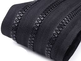 Endlos-Reißverschlüsse 5mm Plastik mit Zähnen 5 Meter + 10 Zipper