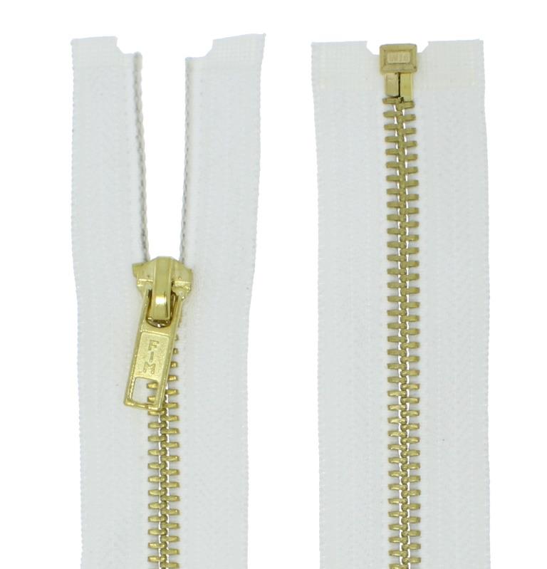 SONDERLÄNGEN Reißverschluss Metall Gold Messing #5, teilbar