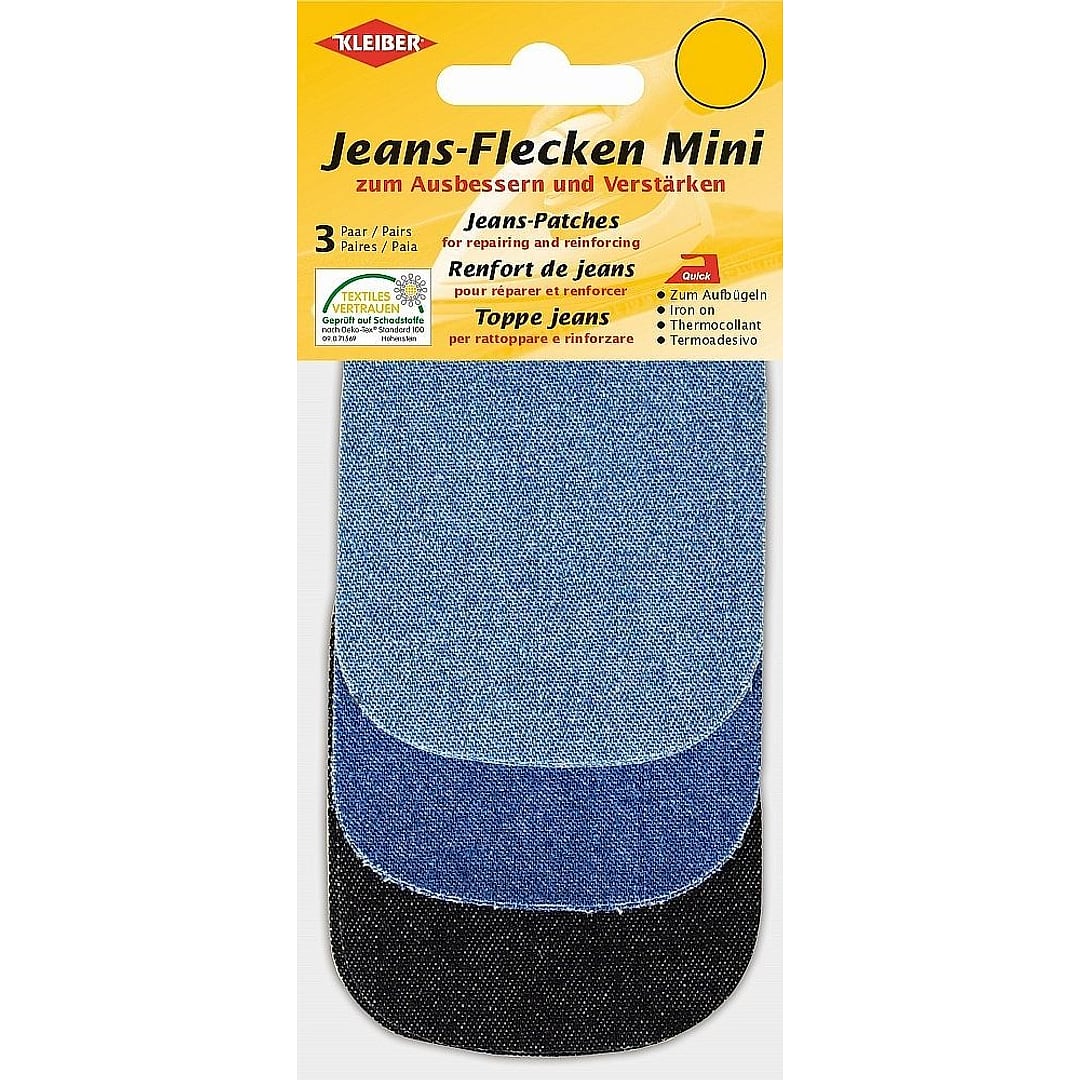 3 Paar Mini Jeans-Flicken zum Aufbügeln