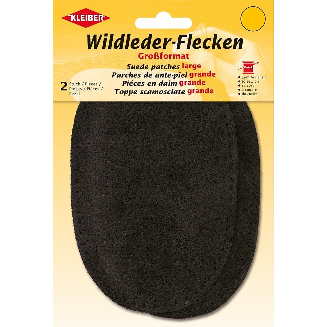 Wildleder-Flecken Großformat zum Annähen 854 – Farbe -schwarz-