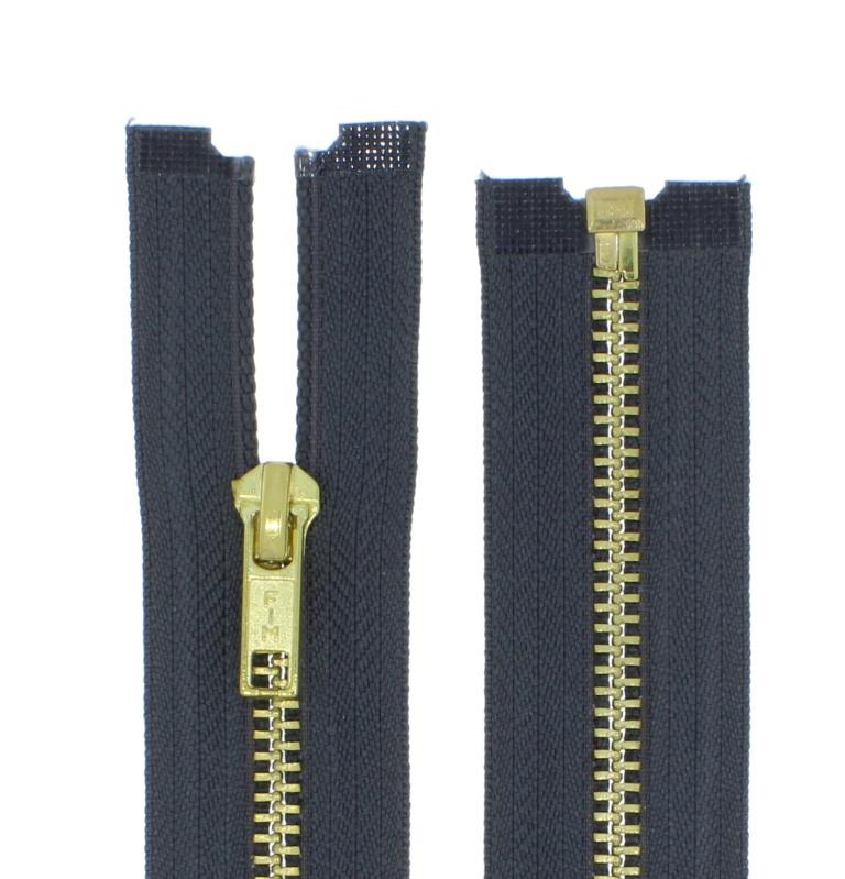 Reißverschluss Metall Gold Messing #5, teilbar