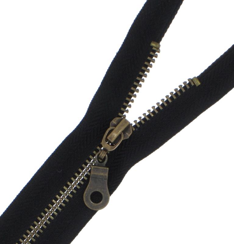 Reißverschlüsse Metall Brüniert 5mm teilbar für Jacken, 5 Stück